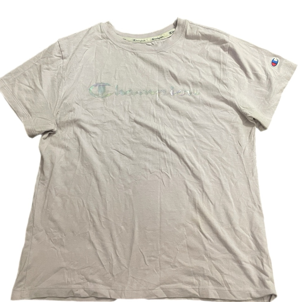 Champion Men's Light Gray Short Sleeve Tee